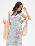Stola in raso beige chiaro con passante