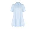 Abito camicia azzurro con orlo a palloncino
