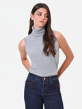 Maglia dolcevita smanicata grigio chiaro Giorgia Palmas X Rinascimento