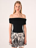 Top off-the-Shoulders Nero