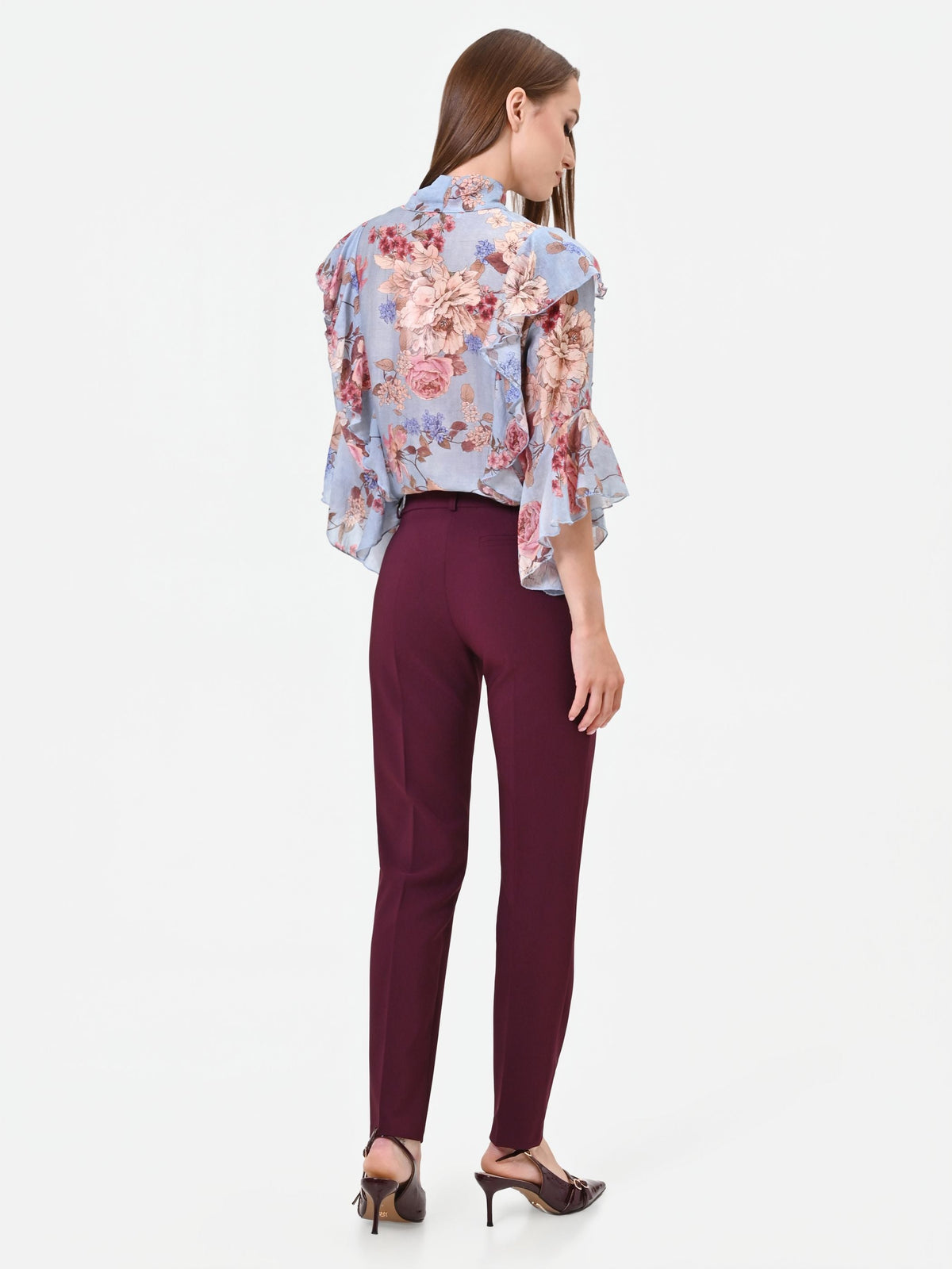 Pantalone a sigaretta bordeaux