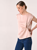 Top smanicato in Raso Rosa