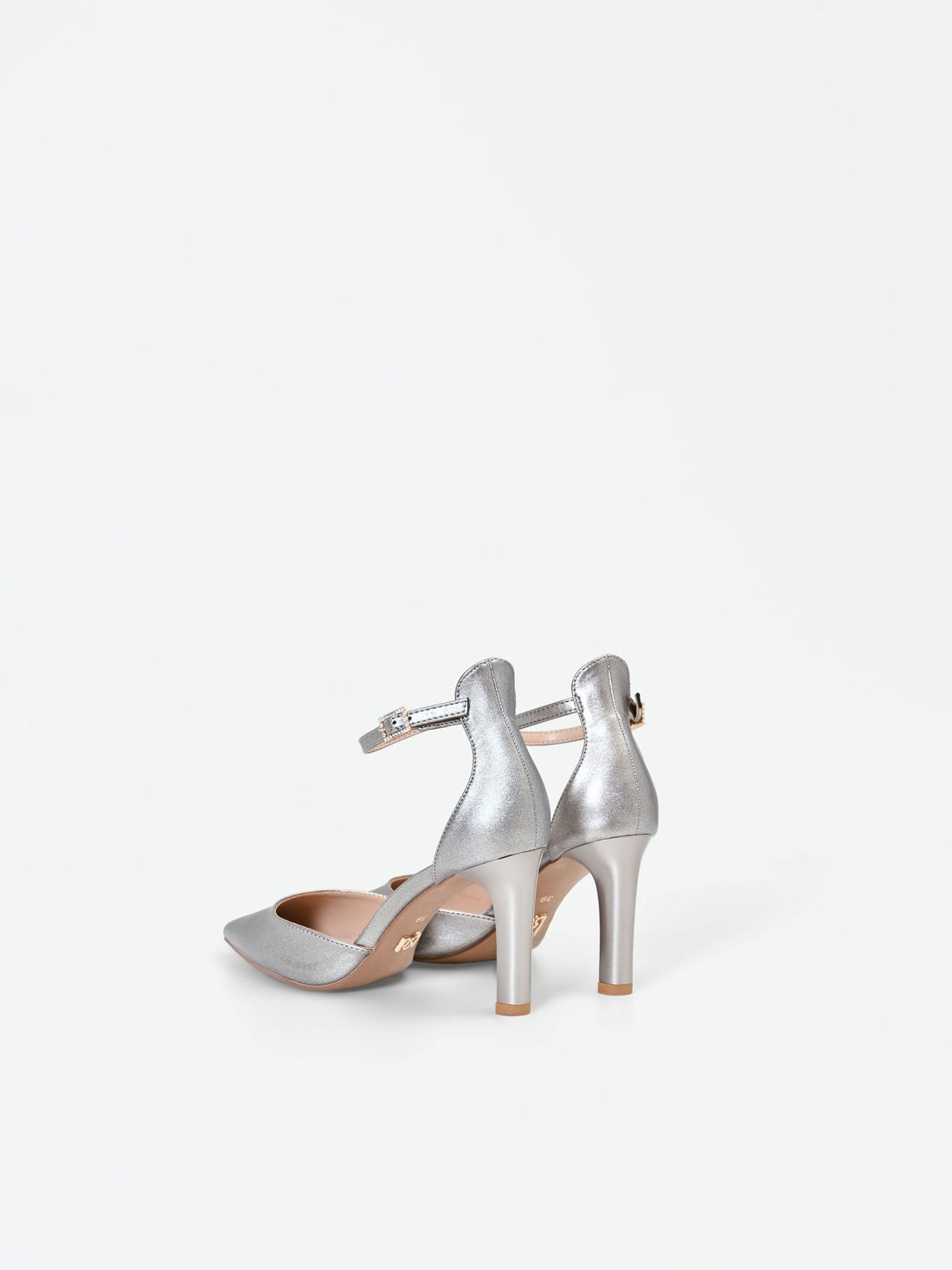 Décolleté metallizzata con cinturino
