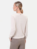Maglia in viscosa tortora beige con applicazioni gioiello