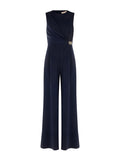 Tuta intera blu navy con drappeggio