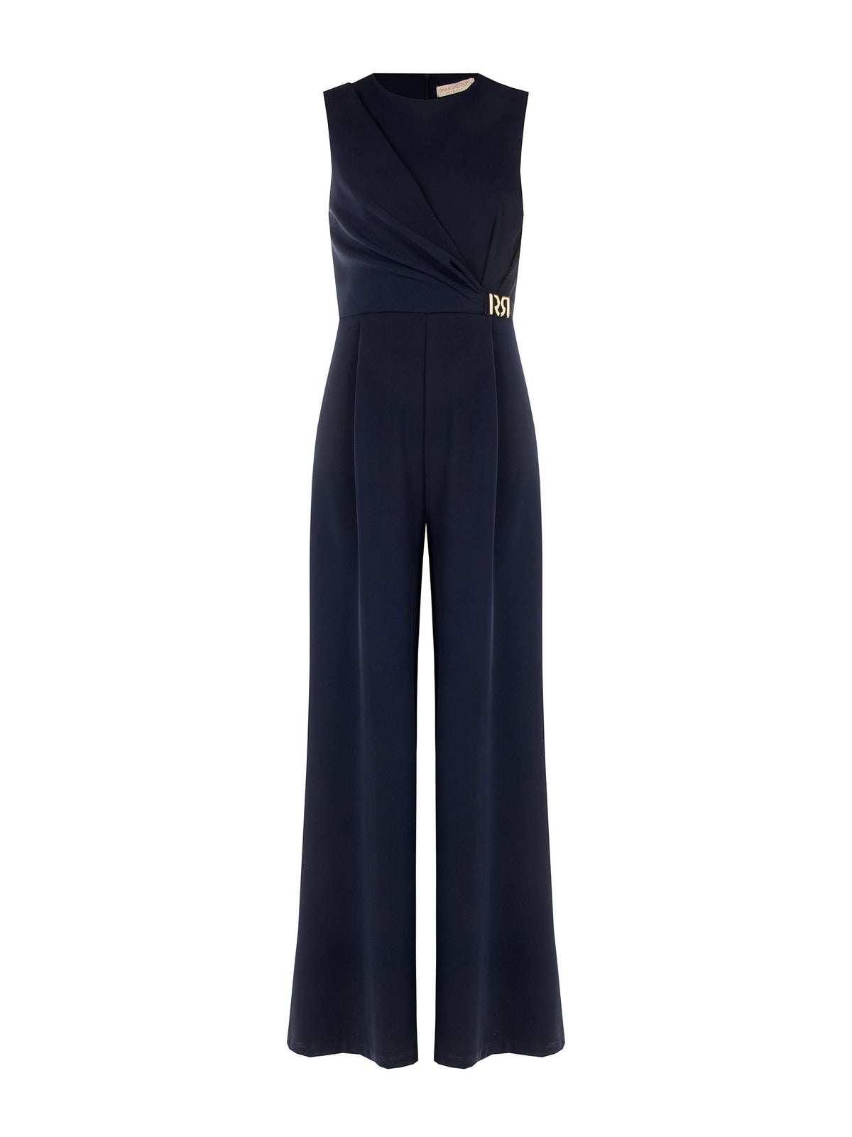 Tuta intera blu navy con drappeggio