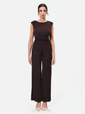 Tuta moro marrone con pantalone a palazzo