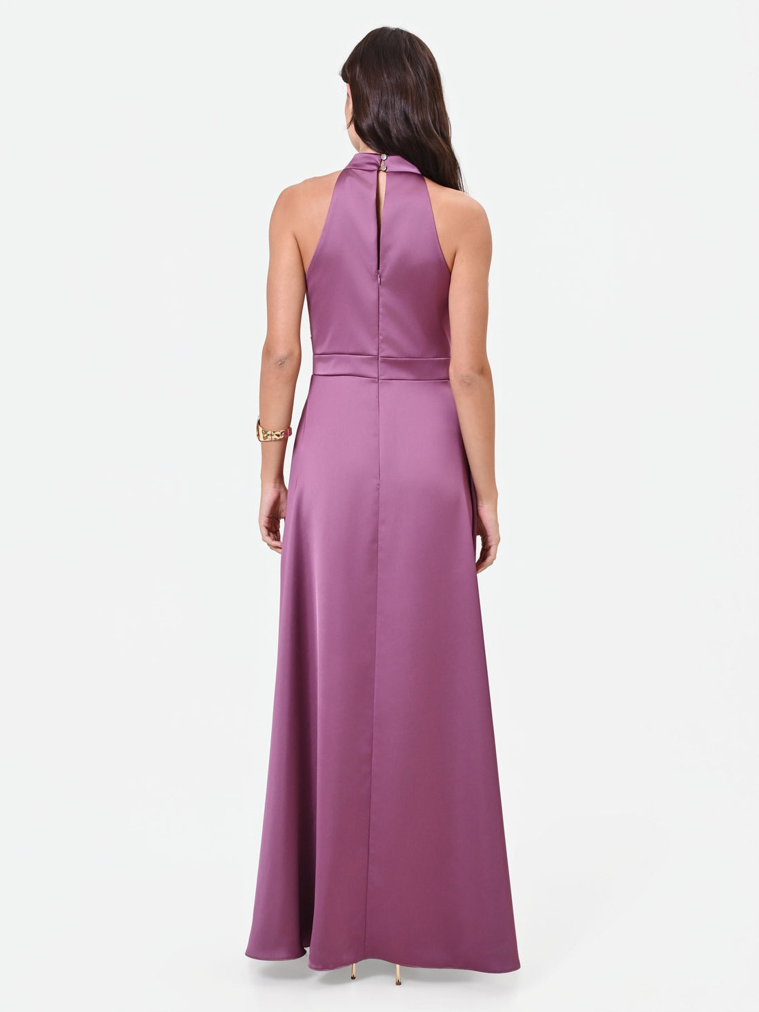 Abito Lungo Rosa Antico con scollo Halter
