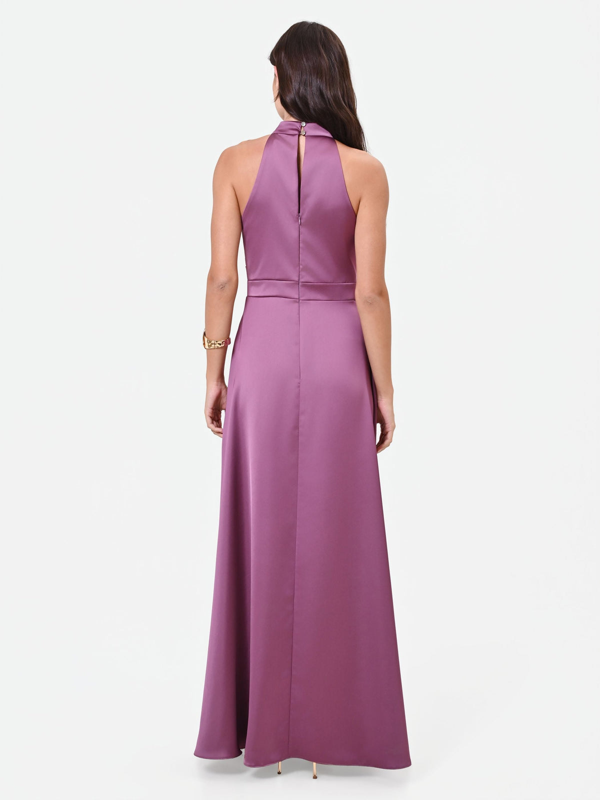 Abito Lungo Rosa Antico con scollo Halter