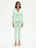 Giacca blazer verde menta con revers a lancia
