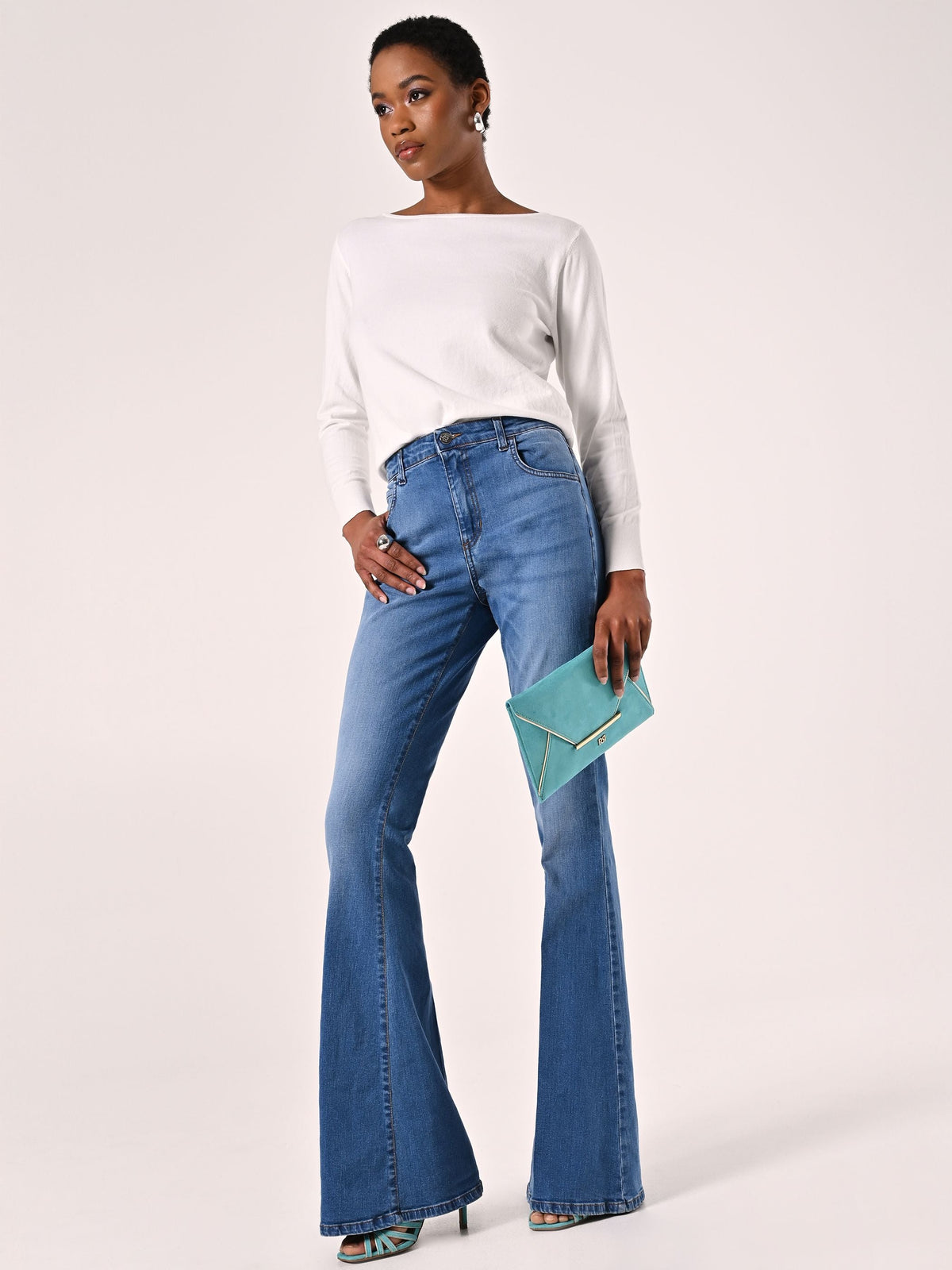 Jeans Flared Lavaggio chiaro