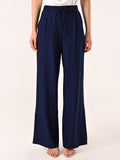 Pantalone Ampio in Viscosa color Blu