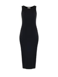 Abito Curvy in Cotone a Costine Nero