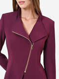 Giacca bordeaux rosso con zip asimmetrica