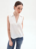Blusa smanicata bianco panna