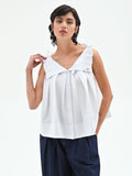Blusa bianca in popeline