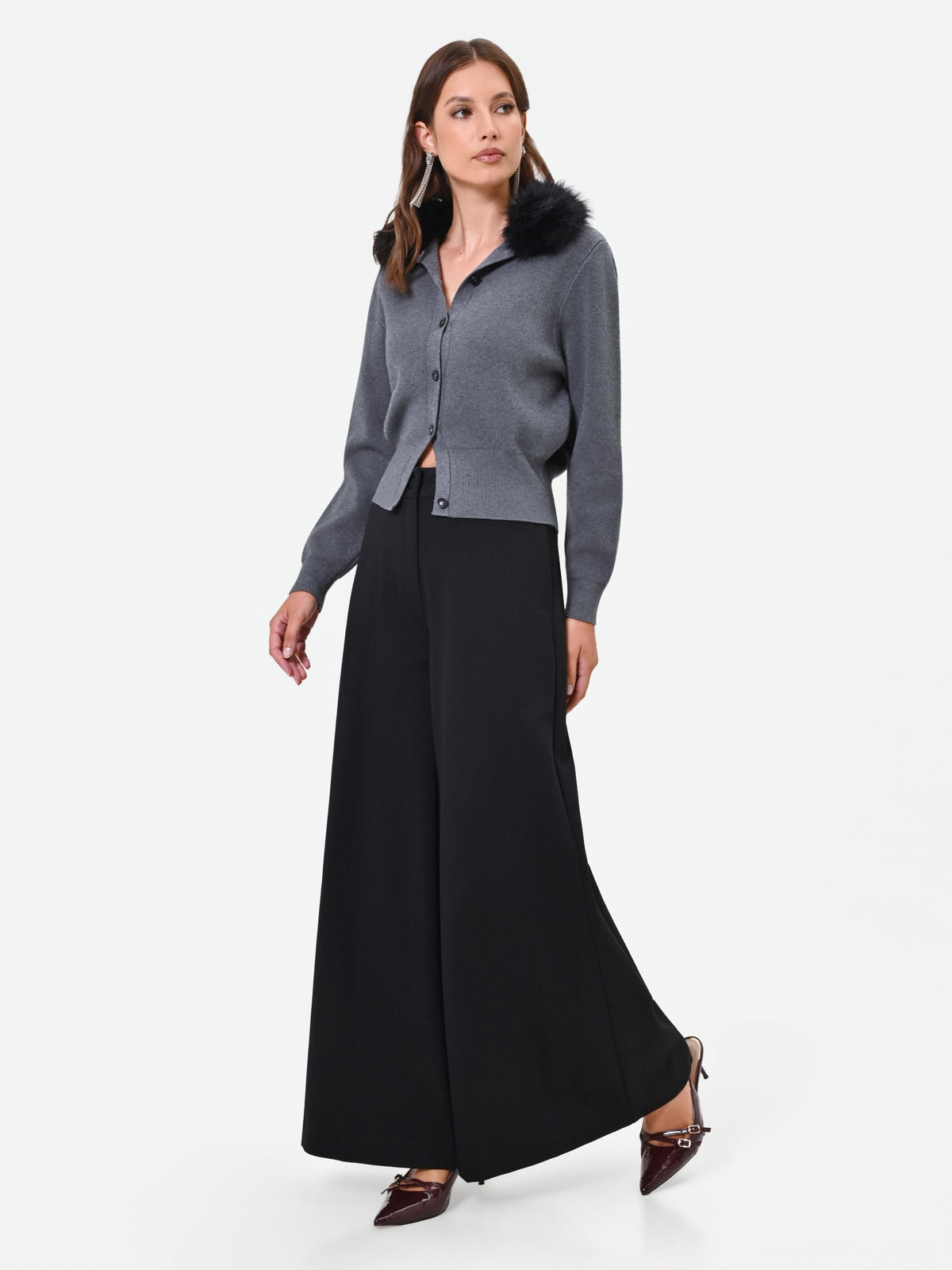 Pantalone nero in Punto Milano misto viscosa