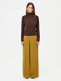 Maglia dolcevita marrone moro con bordi a costine