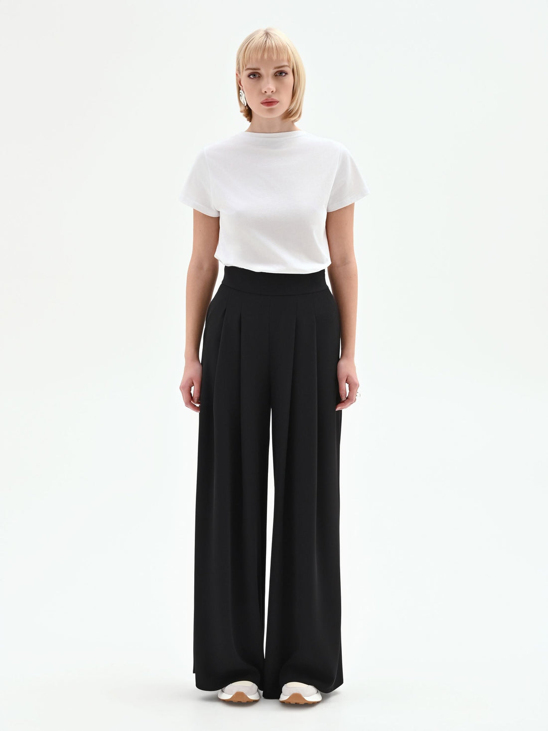 Pantalone a palazzo in cadi nero