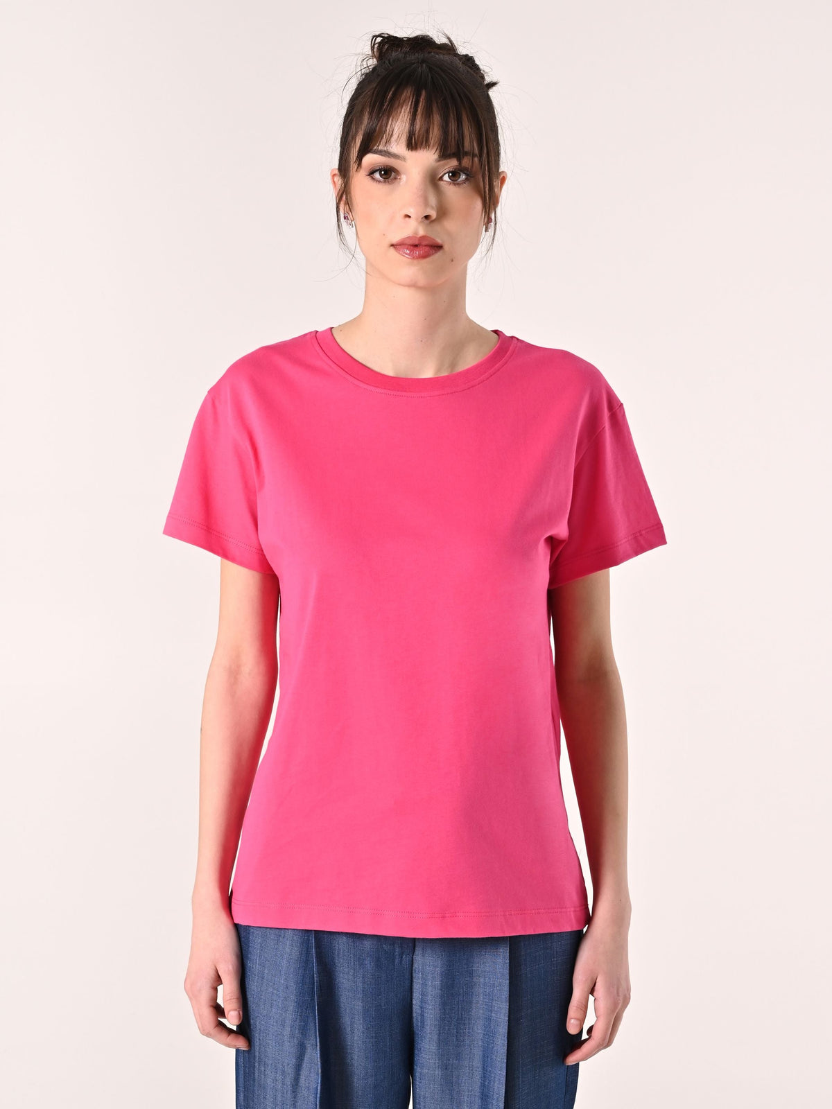 T-Shirt in Cotone Fuxia