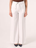 Pantaloni Ampi Bianchi in Viscosa