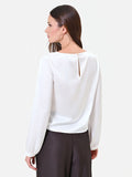Blusa bianca in raso