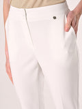 Pantaloni con Bottone Ricoperto Bianchi