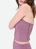 Top crop rosa antico stile bustier