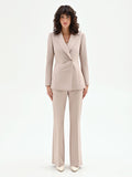 Giacca Studio tortora beige con chiusura a portafoglio