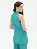 Gilet turchese azzurro a portafoglio