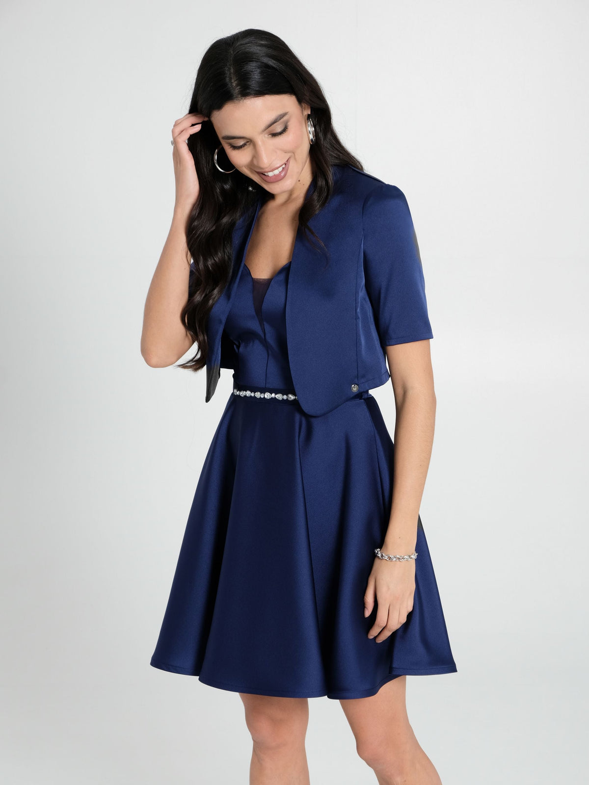 Coprispalle in Raso Strutturato Blu