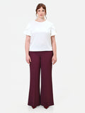 Blusa Curvy bianca in raso con maniche a petalo