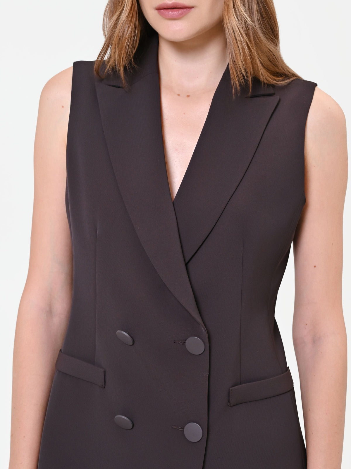 Gilet doppiopetto moro marrone