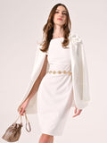 Tubino in scuba mano crepe Bianco