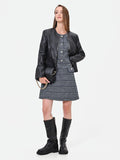 Abito corto in stuoia blu navy