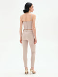 Pantalone tortora beige skinny