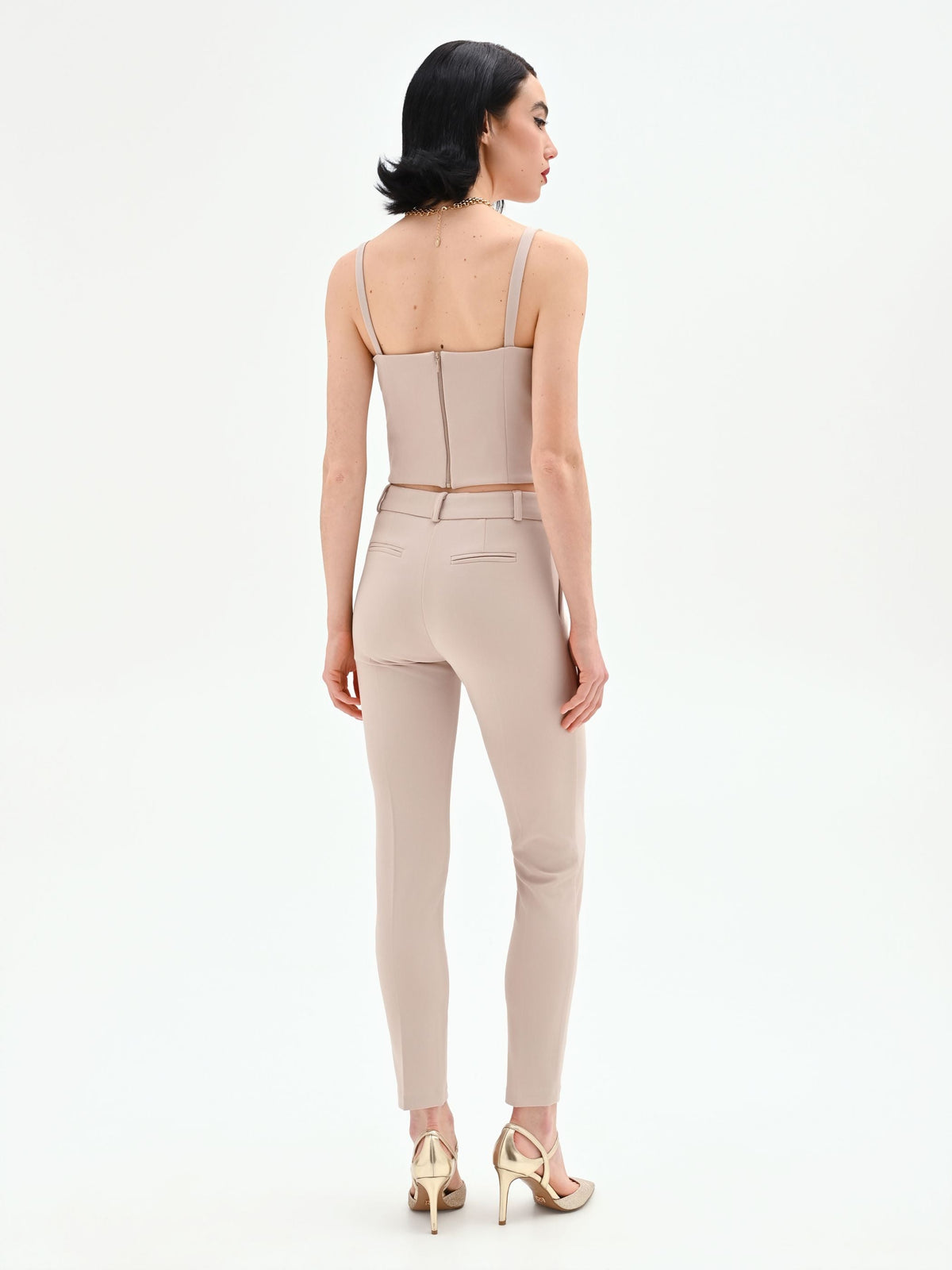 Pantalone tortora beige skinny