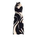 Abito stampa Optical Black & Beige