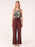 Pantalone Ampio in Viscosa color Cioccolato
