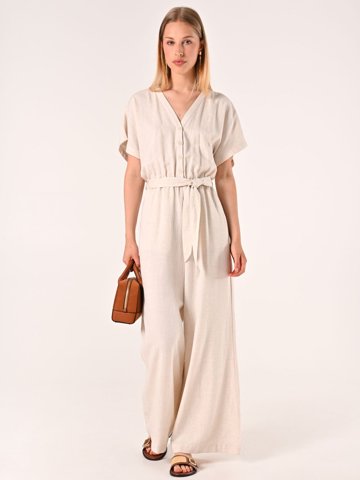 Tuta Beige  in Lino Cotone