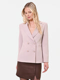 Giacca doppiopetto tortora beige con bottoni gioiello