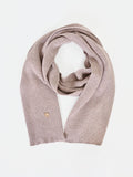 Sciarpa in maglia a costine tortora beige con punti luce