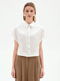 Camicia boxy panna in raso