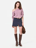Minigonna blu navy a portafoglio