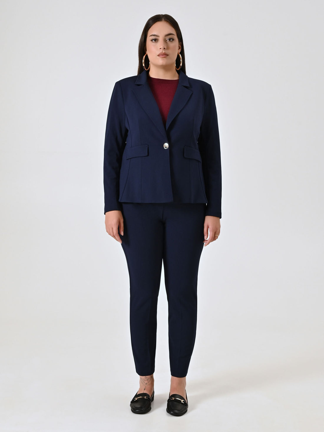Giacca Curvy Monobottone Blu