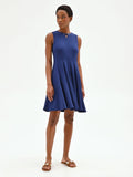 Abito blu fit and flare con scollo a goccia