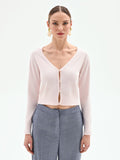 Cardigan cropped rosa pastello