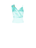 Top Monospalla Verde Acqua con decoro Gold