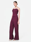 Pantalone a palazzo bordeaux dalla linea fluida