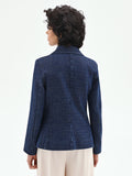 Giacca blazer blu in denim lurex